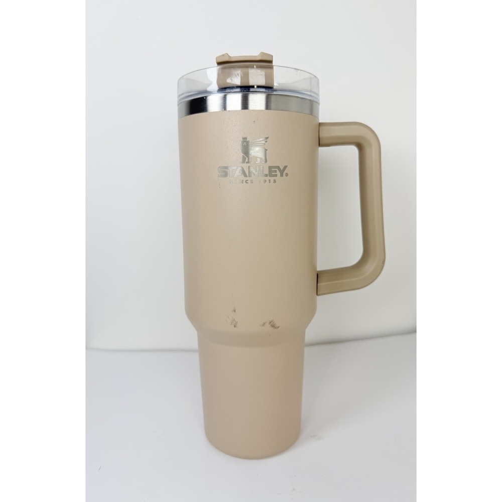 Stanley Quencher H2.0 FlowState 40oz Tumbler Tan‎ Handle Lid No Straw BPA Free